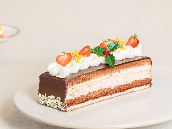 Rood fruit chocolade schnitt kerst